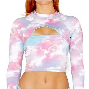 Hurley X Moore - Clouds crossed rashgaurd NWT